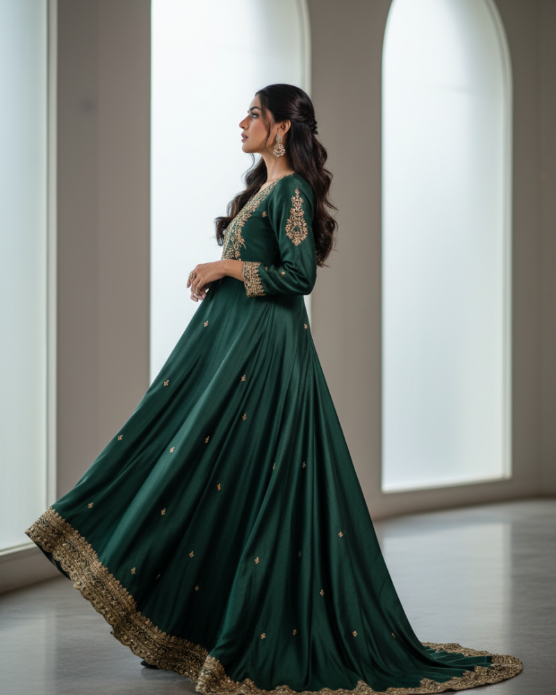 dark-green-anarkali-suit-gold-embroidery