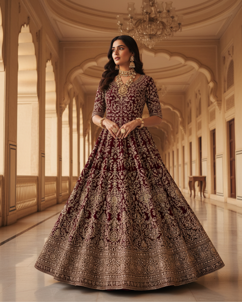 maroon-bridal-anarkali-gown-heavy-embroidery